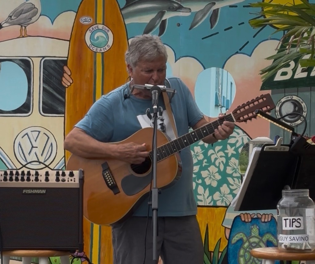 Guy Savino performing live — close up shot